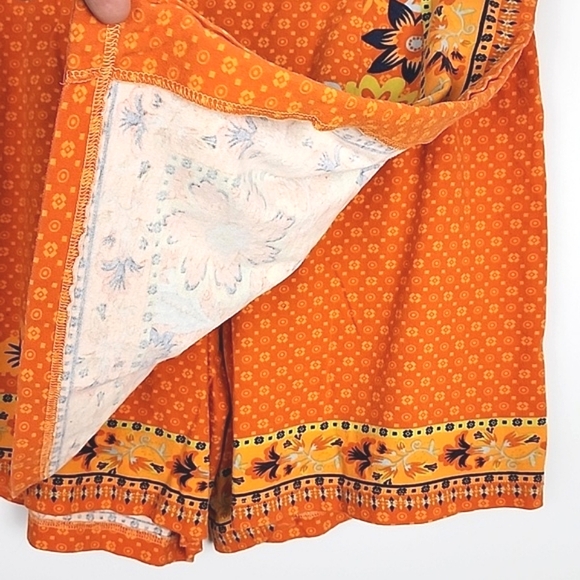Coldwater Creek Cotton Orange  Floral Pattern Skort Size PL - Picture 5 of 12